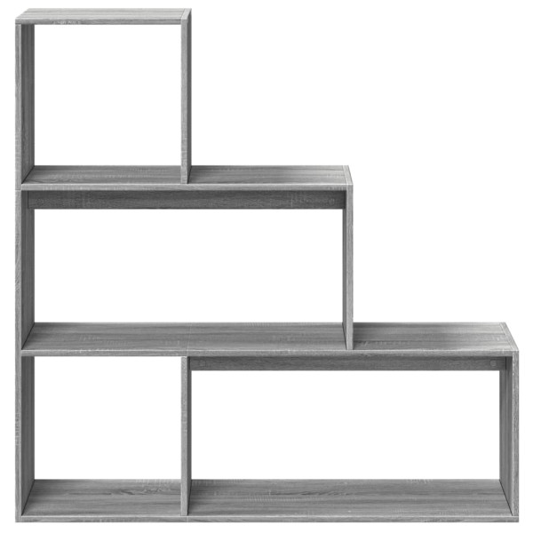 Librería divisora 3 niveles madera gris Sonoma 123x29x123 cm M 5