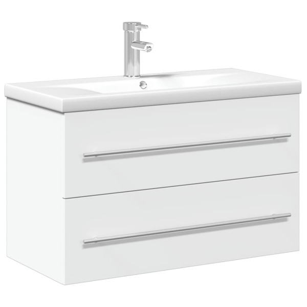 Mueble de baño con lavabo integrado blanco M 2