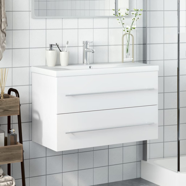 Mueble de baño con lavabo integrado blanco M 3