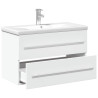 Mueble de baño con lavabo integrado blanco 5