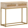 Mesa consola madera maciza de mango y hierro 90x30x76 cm 1