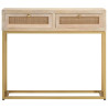 Mesa consola madera maciza de mango y hierro 90x30x76 cm 3