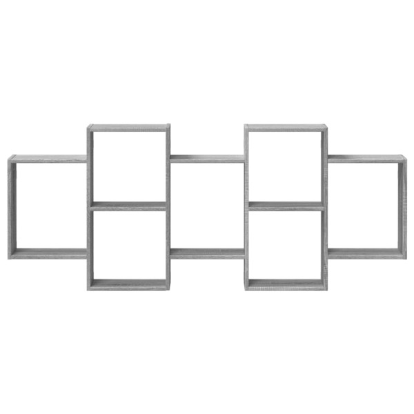 Estante de pared madera ingeniería gris Sonoma 159x18x65 cm M 4