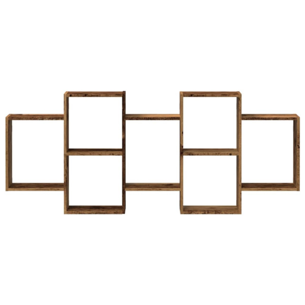 Estantería de pared madera ingeniería envejecida 159x18x65 cm M 4
