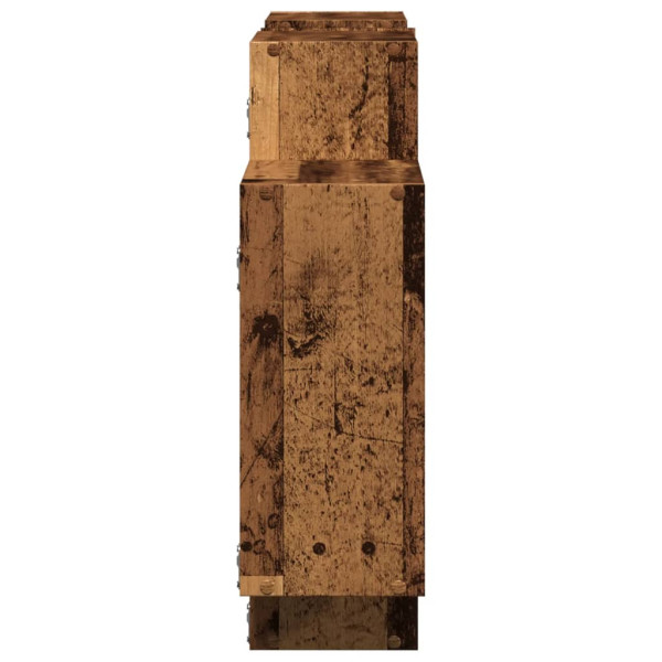 Estantería de pared madera ingeniería envejecida 159x18x65 cm M 5