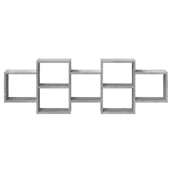 Estante de pared madera ingeniería gris hormigón 129x18x42 cm M 4