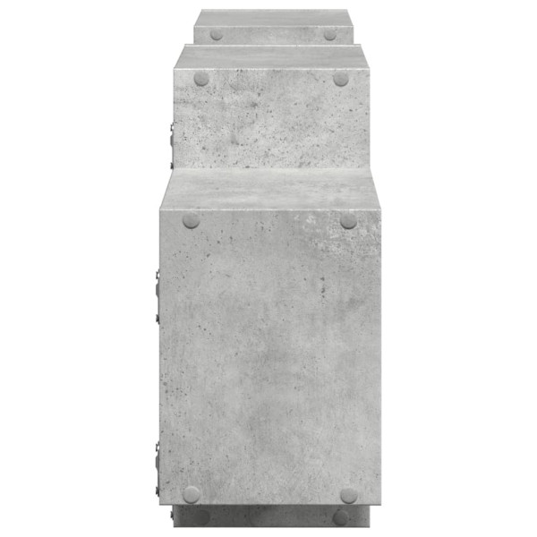 Estante de pared madera ingeniería gris hormigón 129x18x42 cm M 5