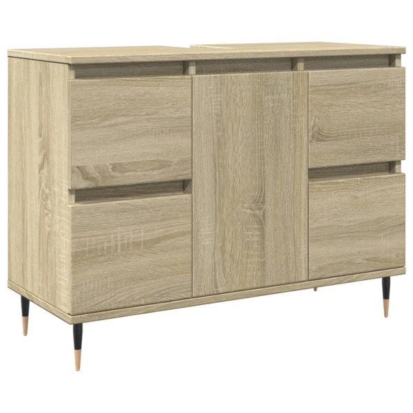 Mueble de baño madera de ingeniería roble Sonoma 80x33x60 cm M 2