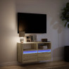 Mueble de TV de pared con luces LED roble Sonoma 80x31x45 cm 5