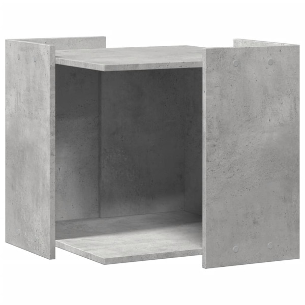 Mueble arenero de gatos madera gris hormigón 53x53x51 cm M 2