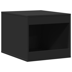 Mueble arenero para gatos madera ingeniería negro 47x59x42 cm H