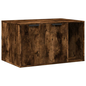 Mueble arenero para gatos madera roble ahumado 80x50x45 cm H