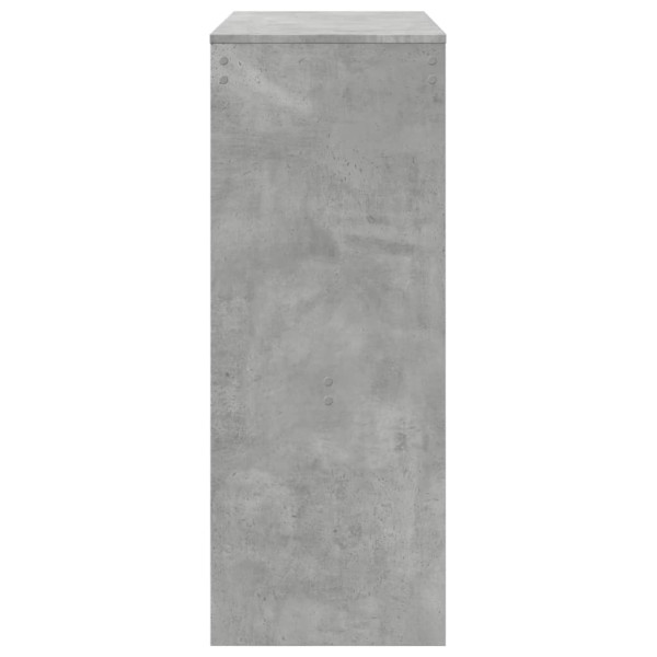 Mesa alta bar con estantes madera gris hormigón 90x40x103.5 cm M 5