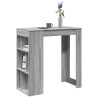 Mesa alta bar con estantes gris Sonoma 102x50x103.5 cm 1
