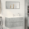 Armario para lavabo contrachapada gris hormigón 90x38.5x45 cm 3