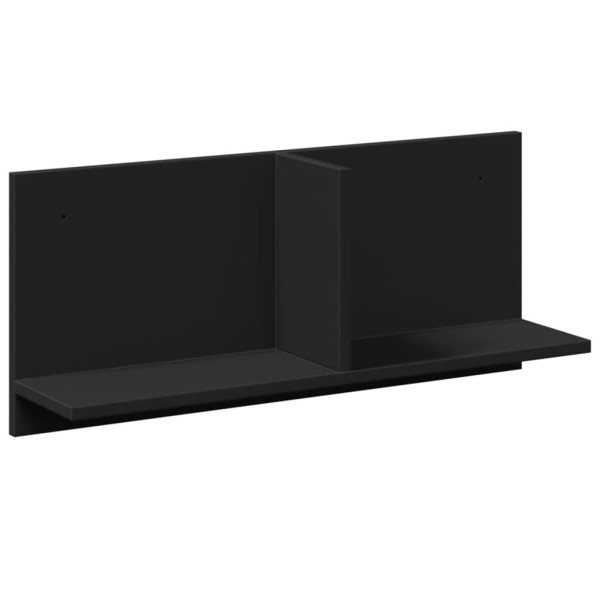 Armario de pared madera de ingeniería negro 70x16.5x30 cm M 2