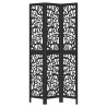 Biombo separador de 3 paneles madera maciza Paulownia negro 4