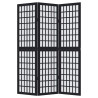 Biombo separador de 3 paneles madera maciza Paulownia negro 4