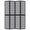 Biombo separador de 4 paneles madera maciza Paulownia negro 4