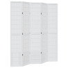 Biombo separador de 5 paneles madera maciza Paulownia blanco 2