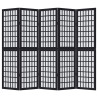 Biombo separador de 5 paneles madera maciza Paulownia negro 4