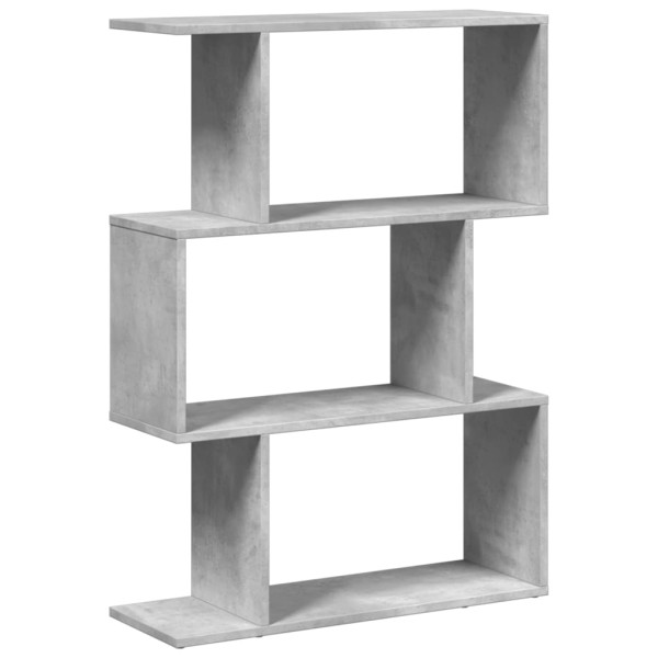 Librería divisora 3 niveles madera gris hormigón 70x24x97 cm M 2