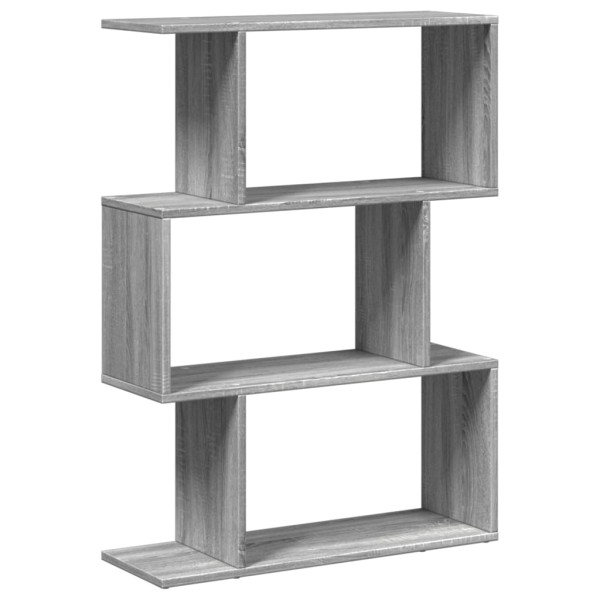 Librería divisora 3 niveles madera gris Sonoma 70x24x97 cm M 2