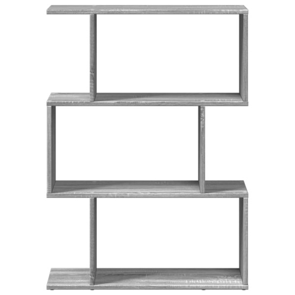 Librería divisora 3 niveles madera gris Sonoma 70x24x97 cm M 5