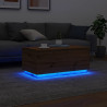 Mesa de centro com luzes LED 90x50x40 cm carvalho artisiano 5