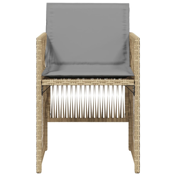 Sillones jardín con cojines 4 uds ratán sintético beige mezcla M 5