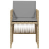 Sillones jardín con cojines 4 uds ratán sintético beige mezcla 5