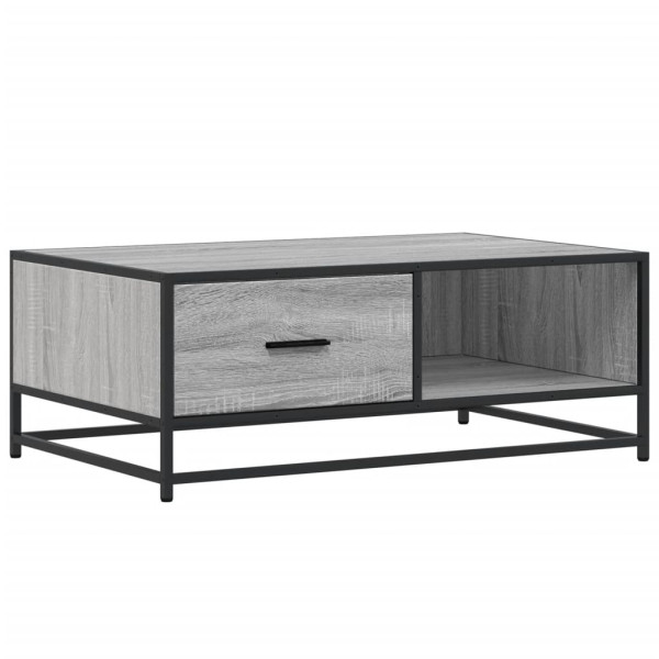 Mesa de centro madera ingeniería metal gris Sonoma 90x57x35 cm M 2
