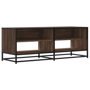 Mueble TV metal y madera ingeniería marrón roble 120.5x40x46 cm H