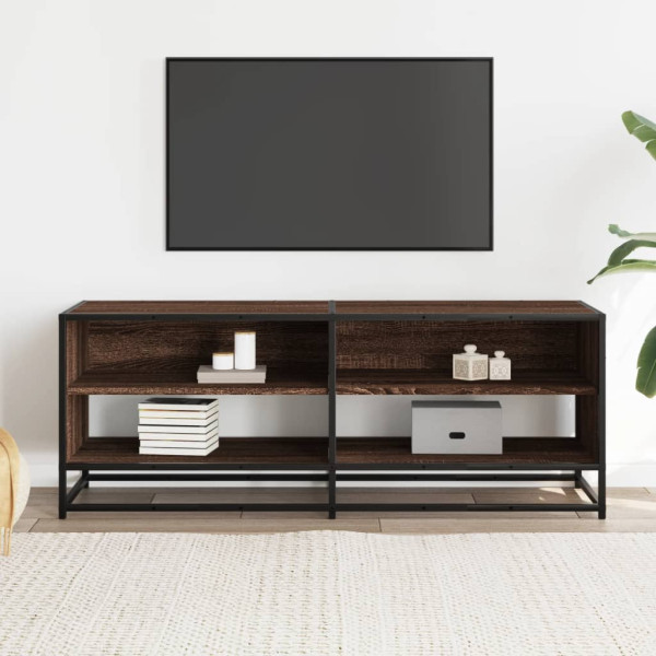 Mueble TV metal y madera ingeniería marrón roble 120.5x40x46 cm M 3