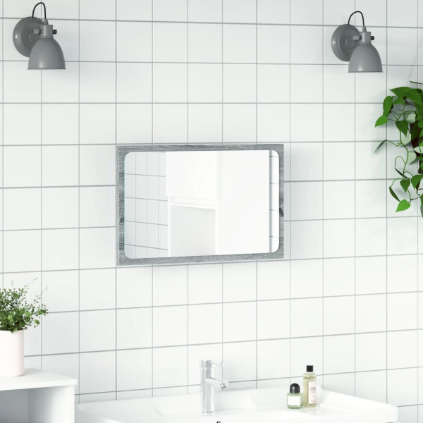 Espejo de baño LED madera ingeniería gris Sonoma 60x8.5x38 cm M 4