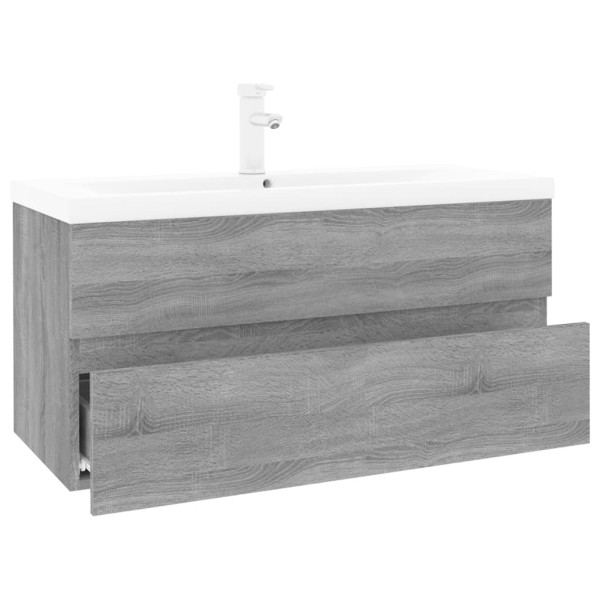 Mueble de baño con lavabo madera contrachapada gris Sonoma D