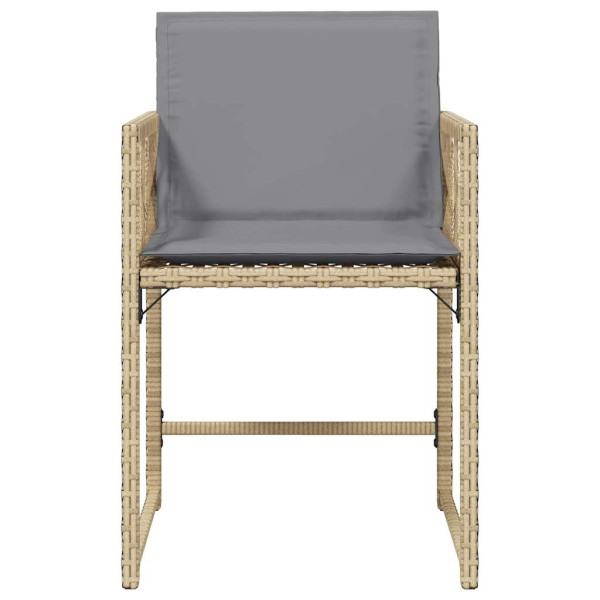 Sillones jardín con cojines 4 uds ratán sintético beige mezcla M 5