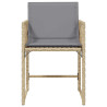 Sillones jardín con cojines 4 uds ratán sintético beige mezcla 5