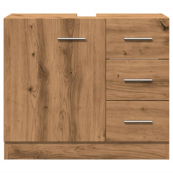 Armario de lavabo madera ingeniería roble artisian 63x30x54 cm M 4