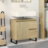 Armario de baño madera contrachapada roble Sonoma 65x33x60 cm 1