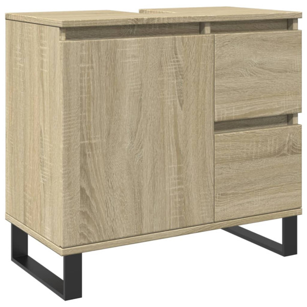 Armario de baño madera contrachapada roble Sonoma 65x33x60 cm M 2