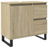 Armario de baño madera contrachapada roble Sonoma 65x33x60 cm 2