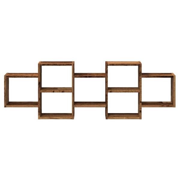 Estantería de pared madera ingeniería envejecida 129x18x42 cm M 4