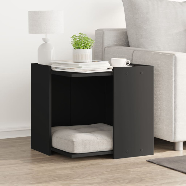 Mueble arenero para gatos madera ingeniería negro 53x53x51 cm M 3
