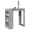 Mesa alta bar con estantes madera gris hormigón 102x50x103.5cm 1