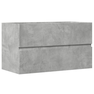 Armario pared baño madera ingeniería gris hormigón 80x38.5x45cm H