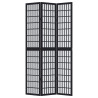 Biombo separador de 3 paneles madera maciza Paulownia negro 4