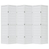 Biombo separador de 6 paneles madera maciza Paulownia blanco 4