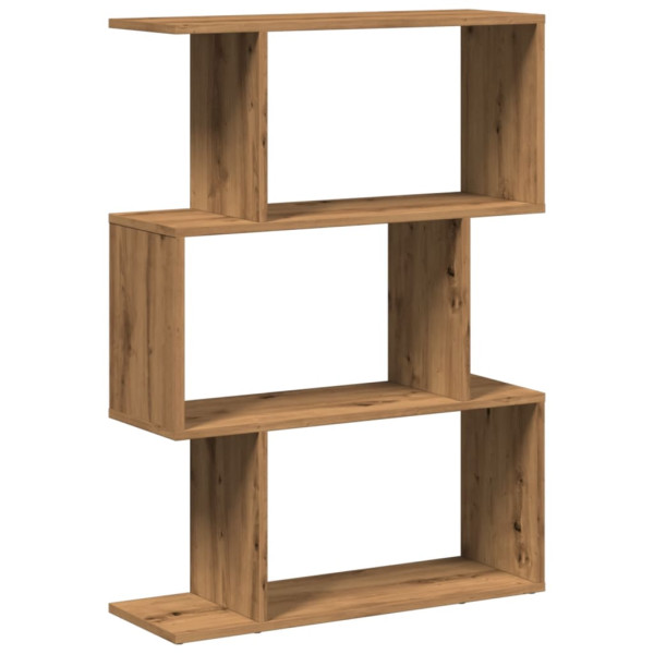 Librería divisora 3 niveles madera roble artisan 70x24x97 cm M 2