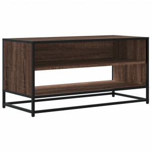 Mueble TV metal y madera ingeniería marrón roble 91x40x46 cm H
